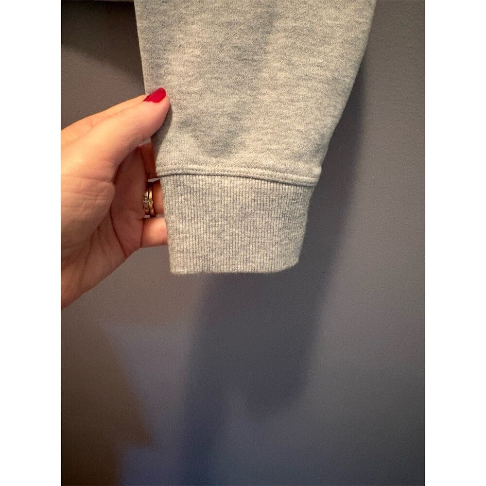 Calvin Klein Sweatshirt Womens L Heather Gray 1/4 Zip Mock Neck Cropped - Picture 3 of 10
